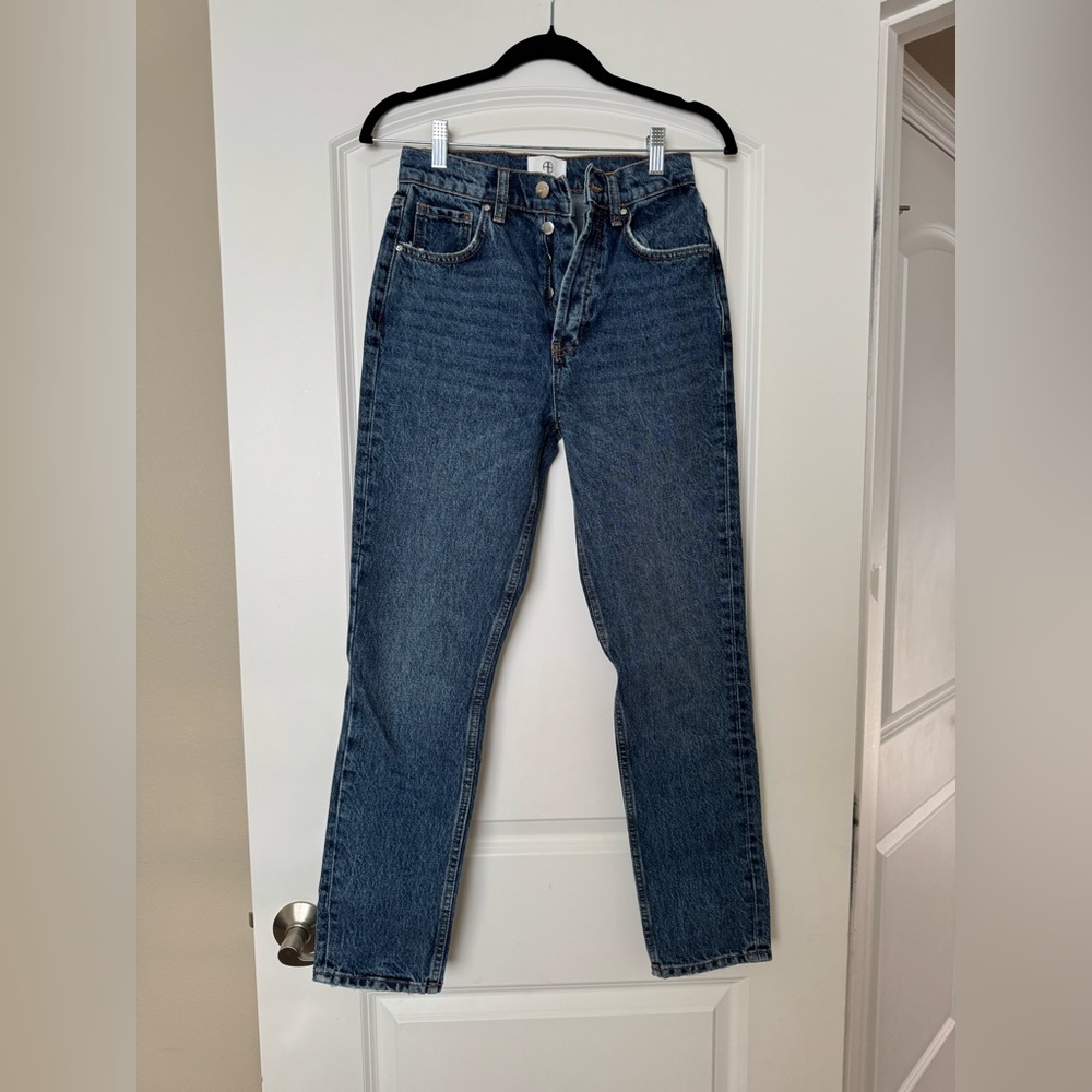 Anine Bing Blue Straight-Leg Jeans Timeless Style women’s!